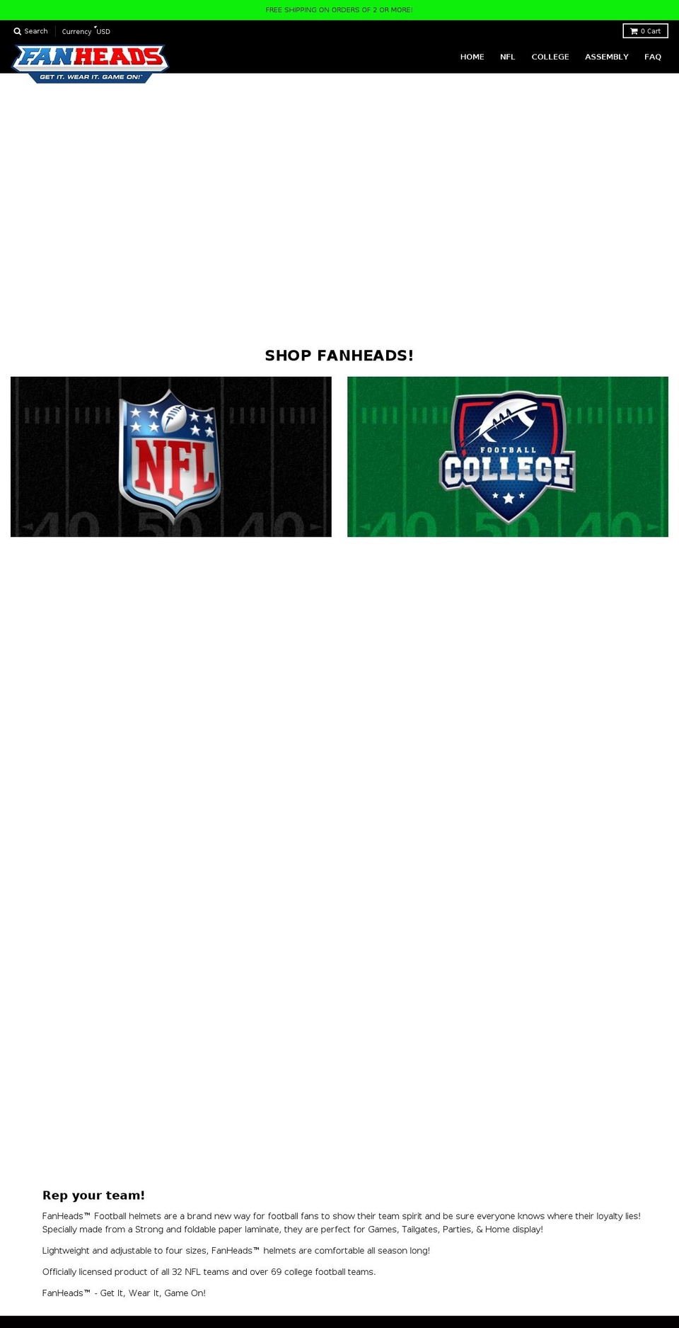 fanheads.com — Shopify storefront screenshot