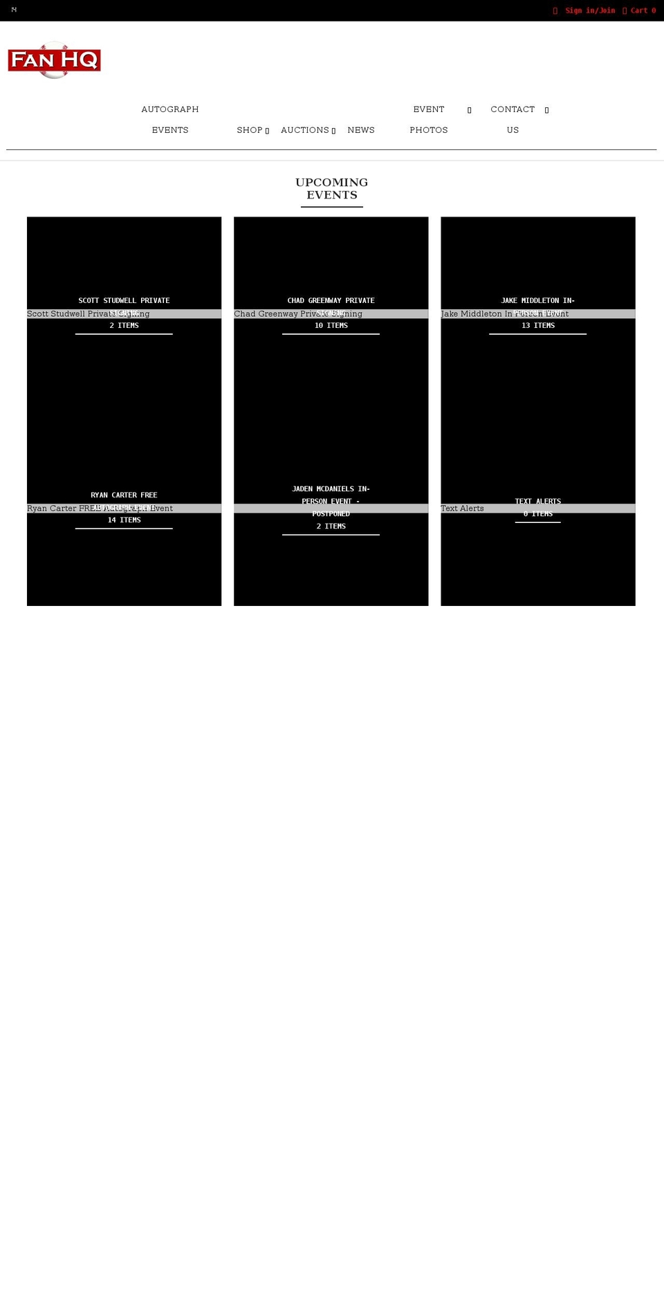 fanhqstore.com shopify website screenshot