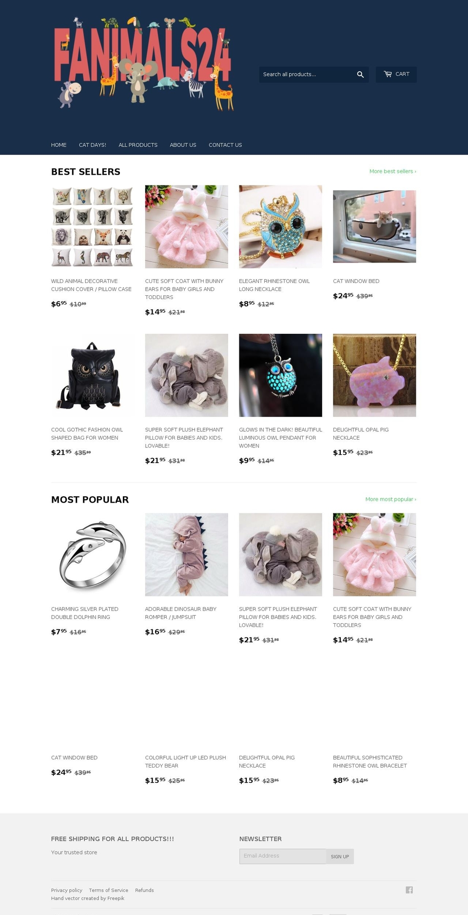 fanimals24.com — Shopify storefront screenshot