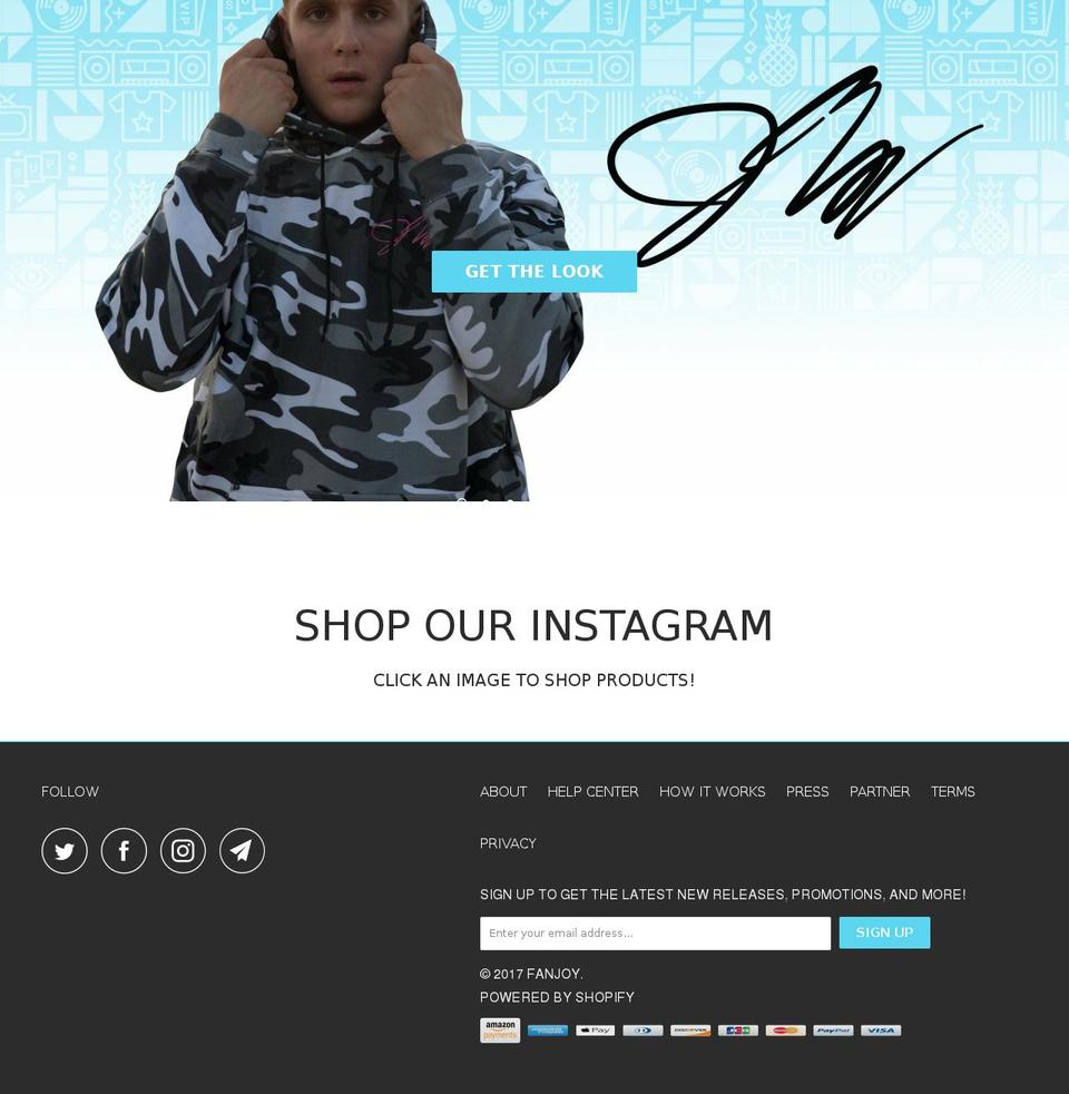 fanjoybox.com shopify website screenshot