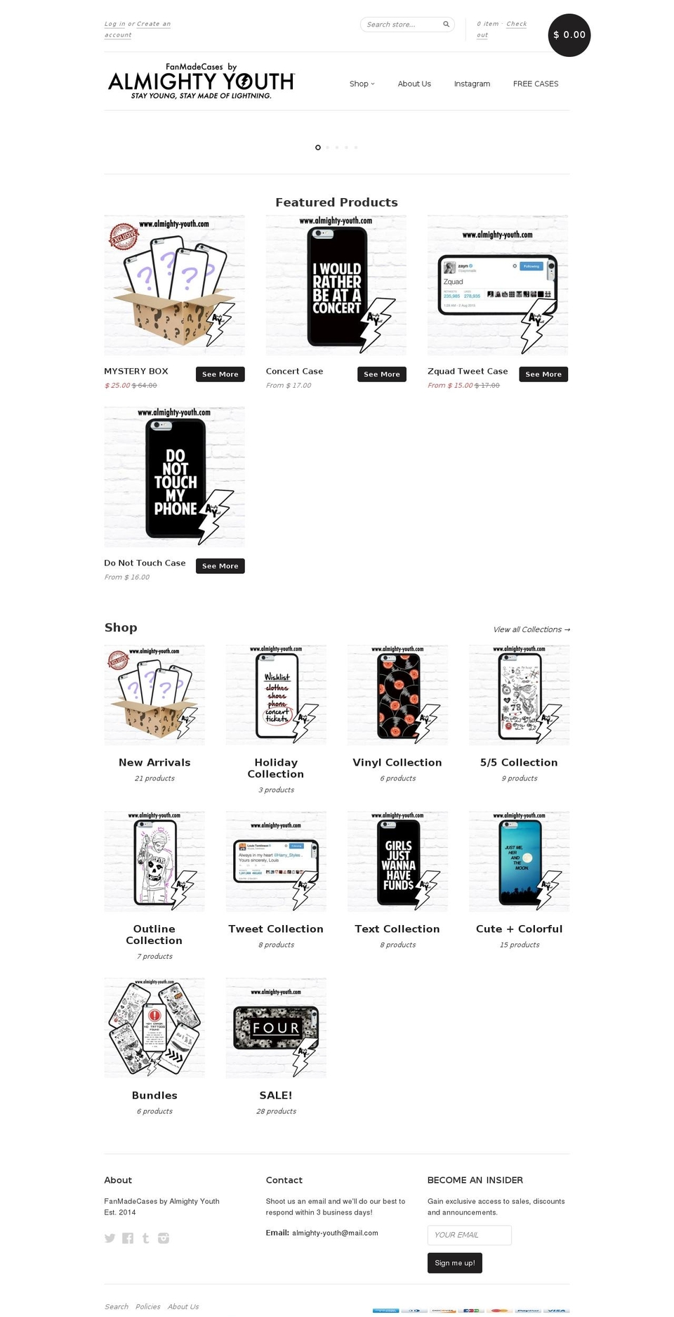 fanmadecase.com shopify website screenshot