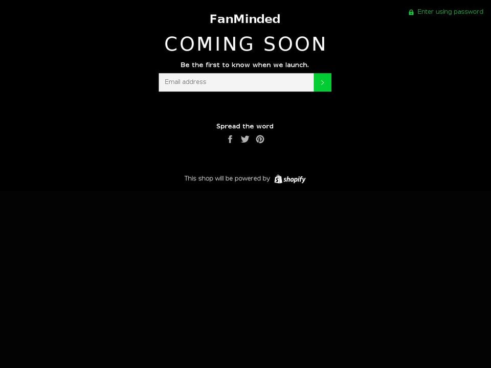 fanminded.com — Shopify storefront screenshot