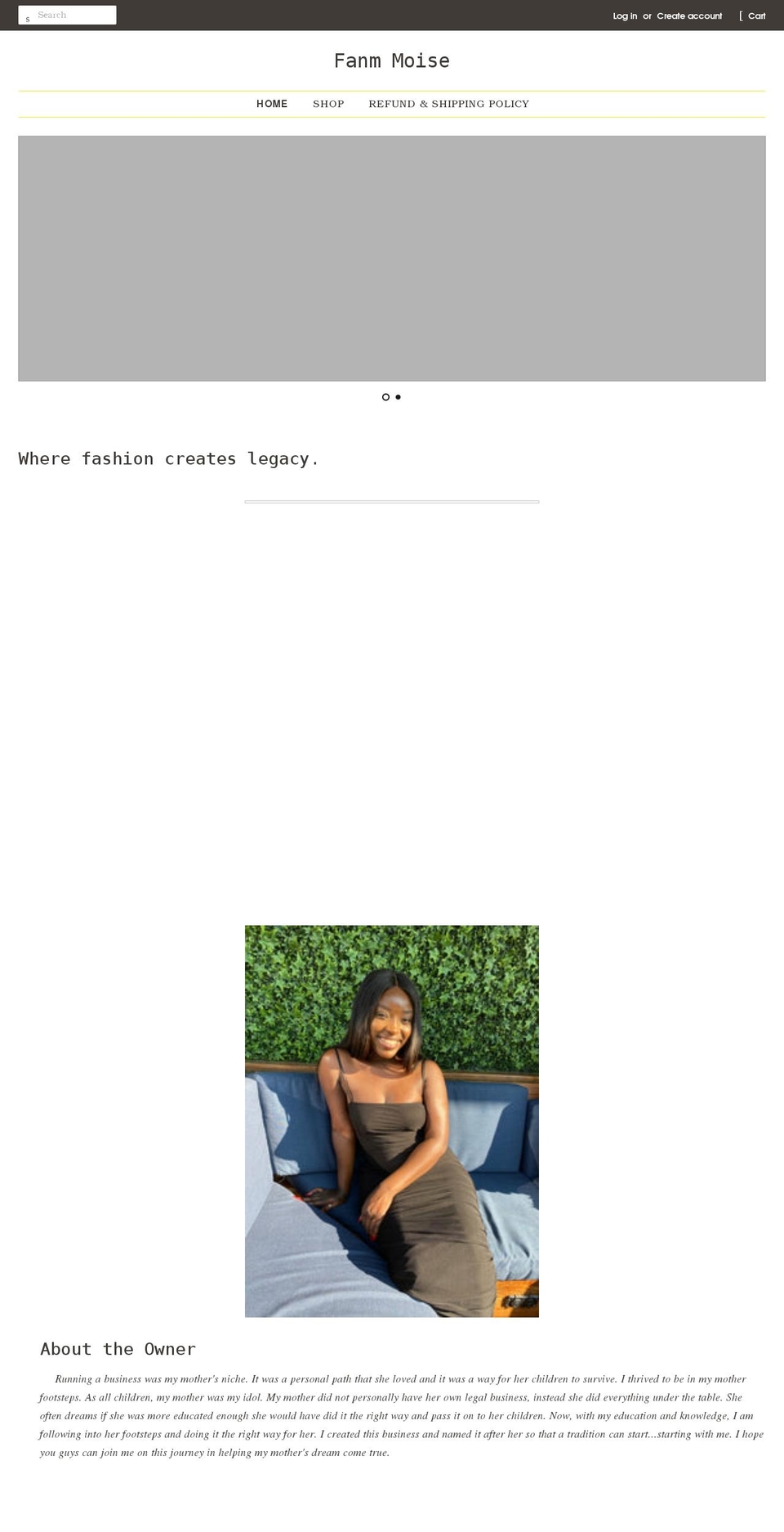 fanmmoise.com shopify website screenshot