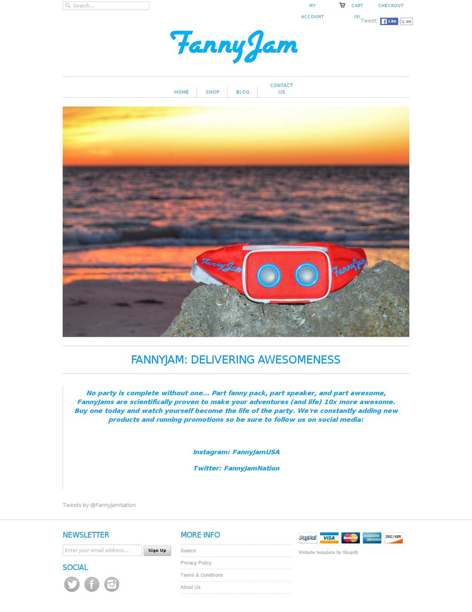 fannyjam.com shopify website screenshot