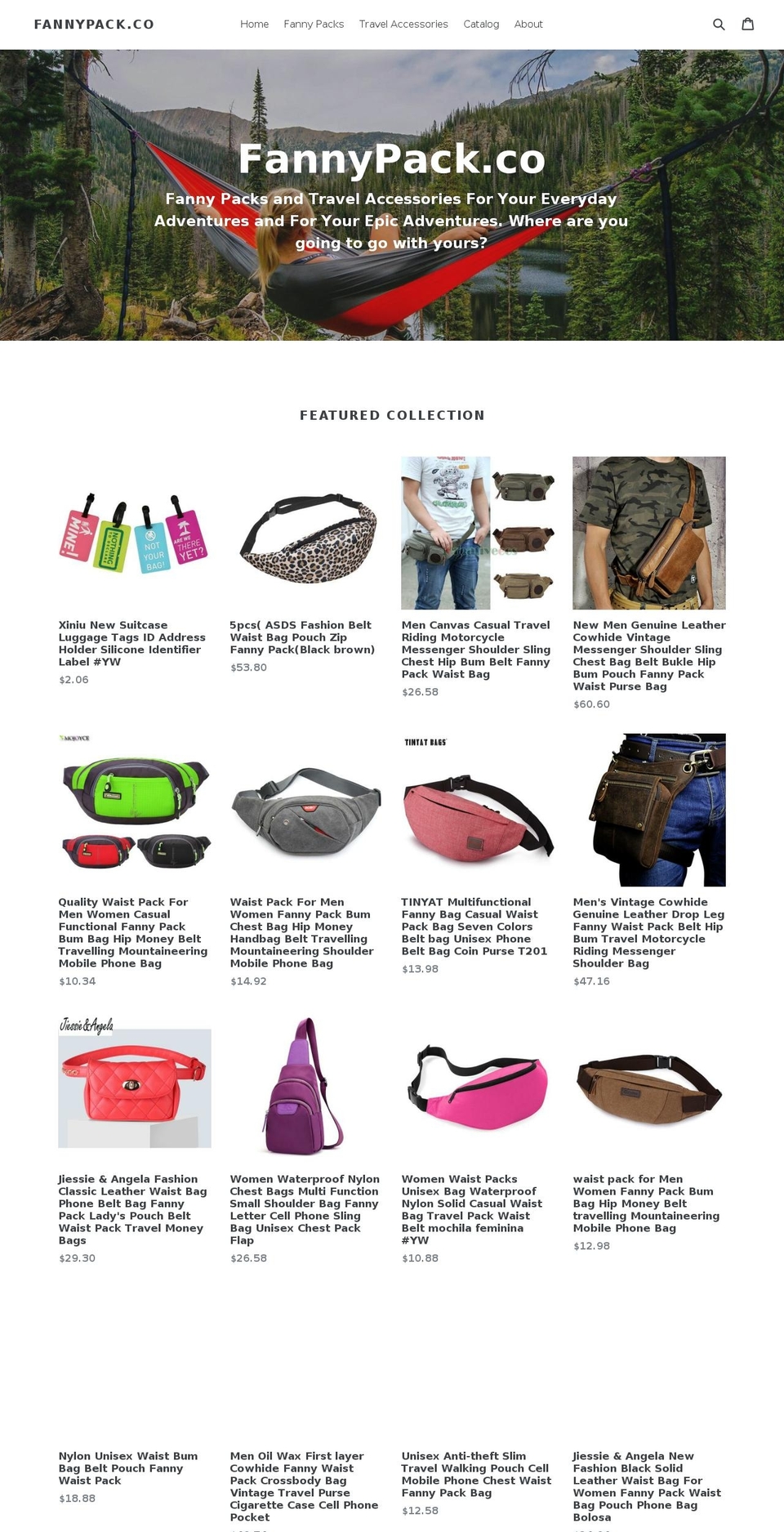 fannypack.co shopify website screenshot