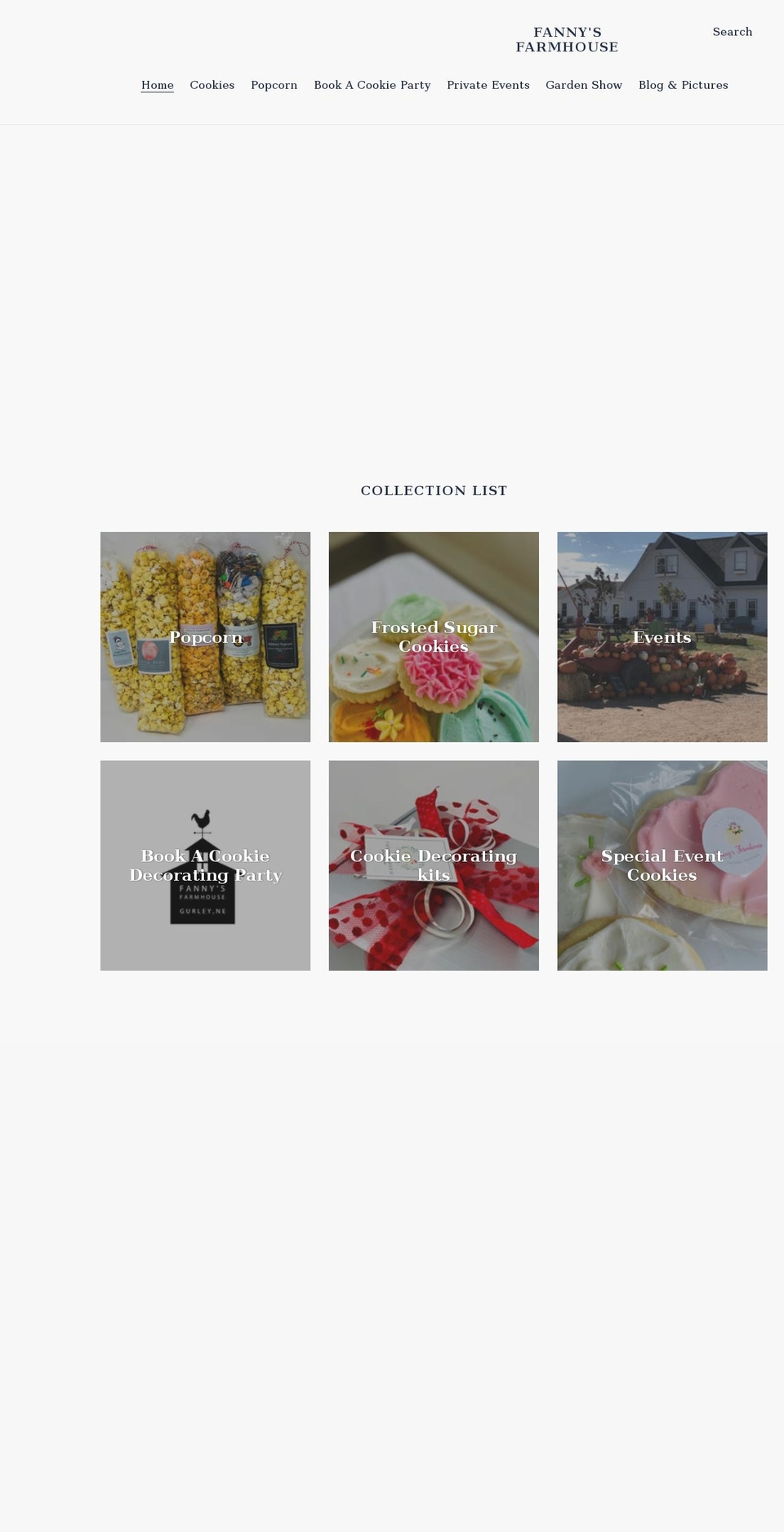fannysfarmhouse.com shopify website screenshot