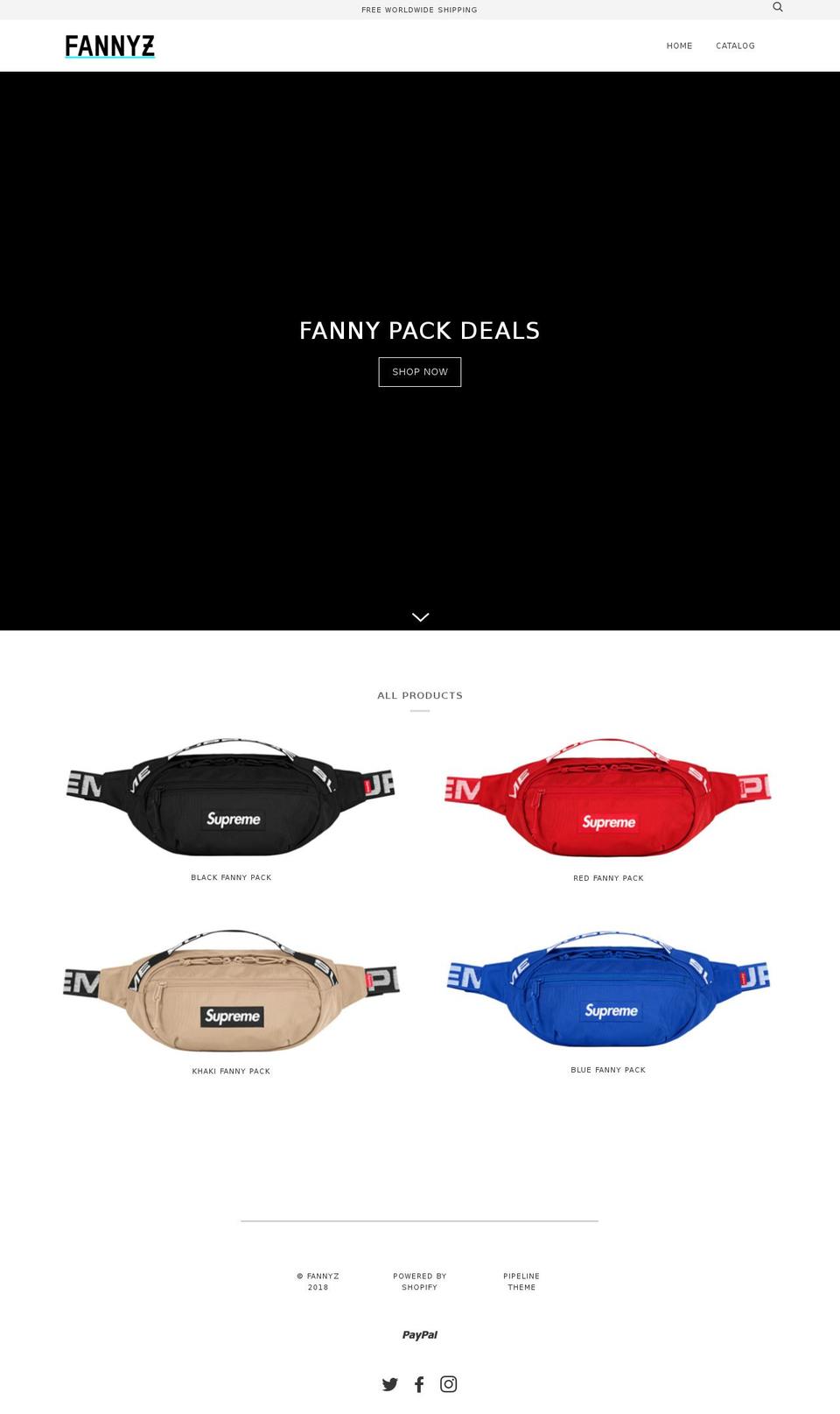fannyz.com — Shopify storefront screenshot