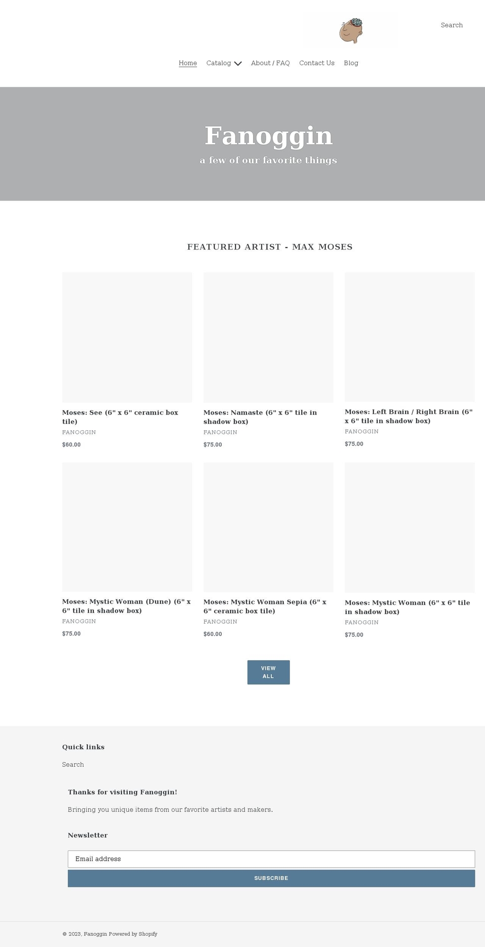 fanoggin.com shopify website screenshot