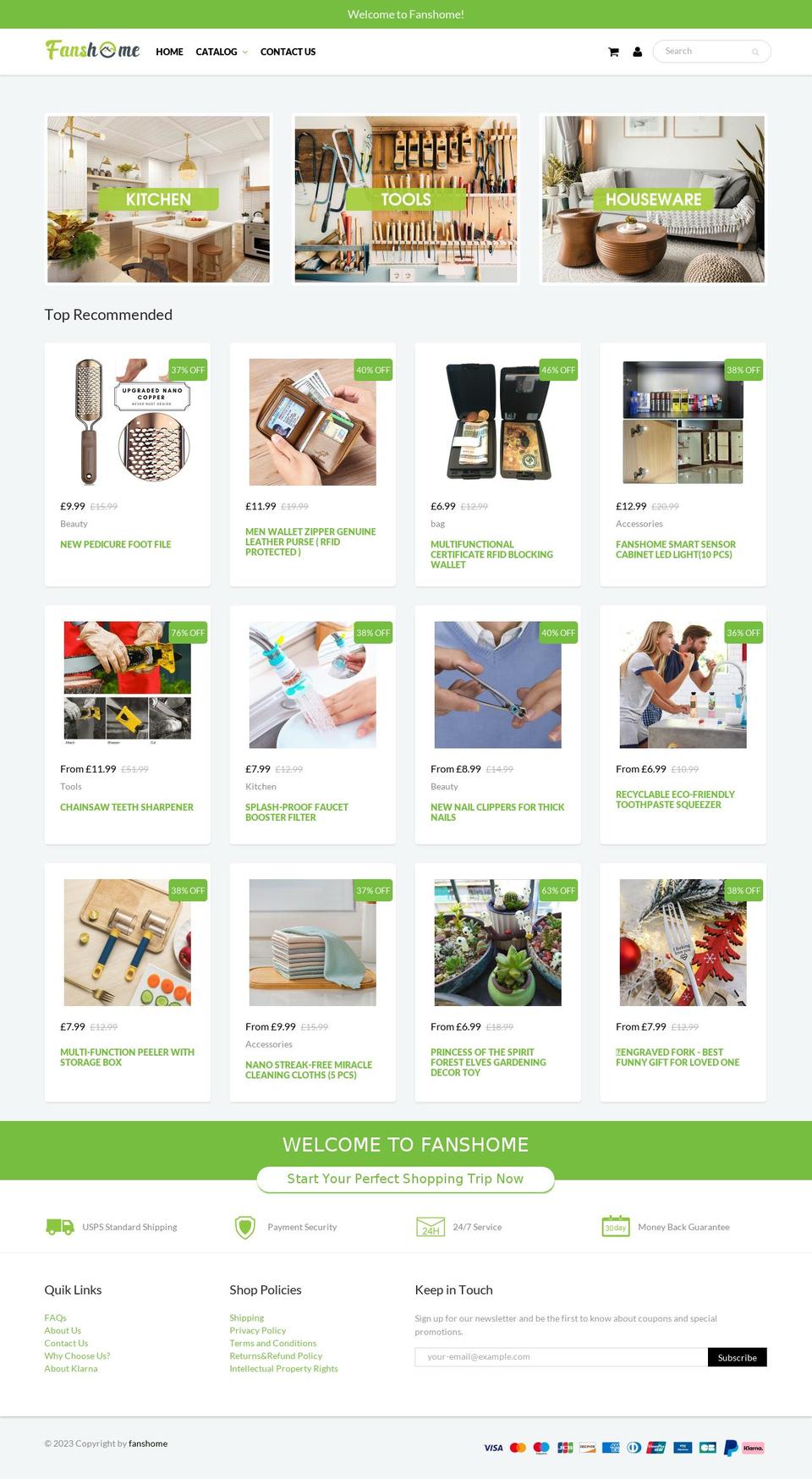 fanshome.co.uk shopify website screenshot