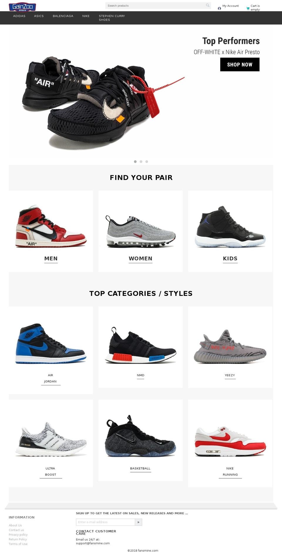 fansmine.com — Shopify storefront screenshot