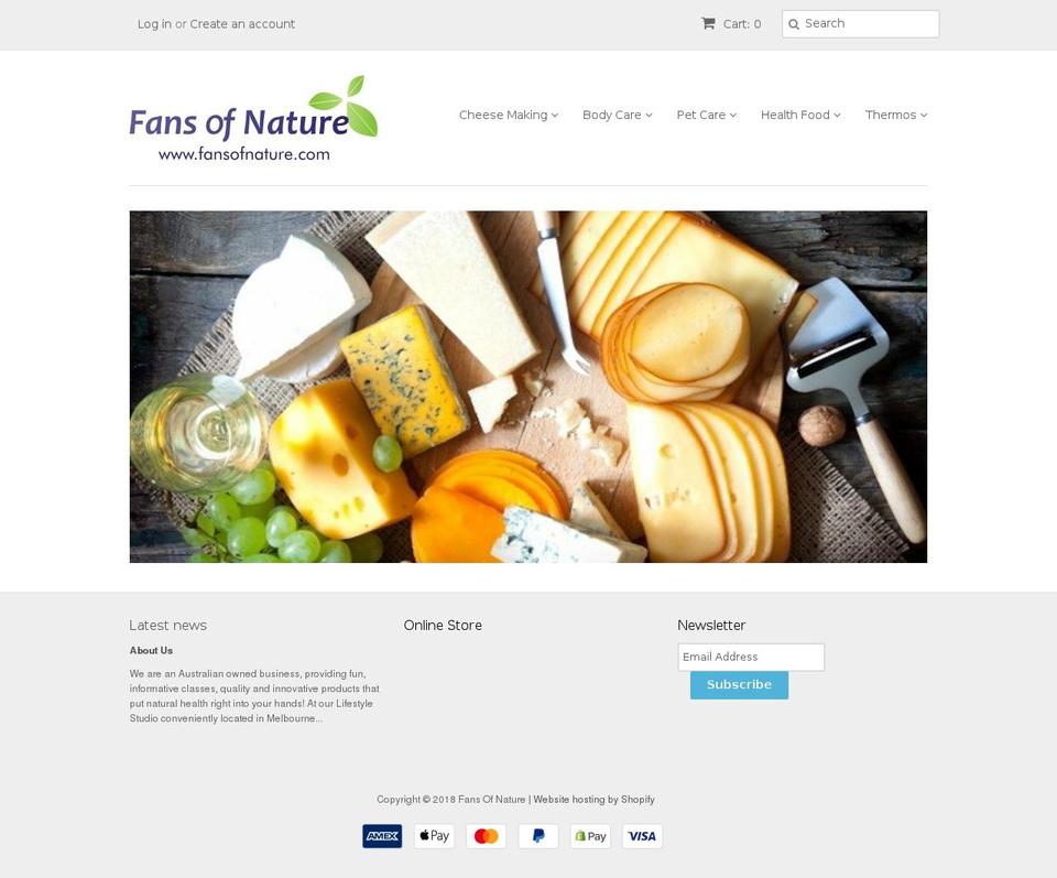fansofnature.com — Shopify storefront screenshot