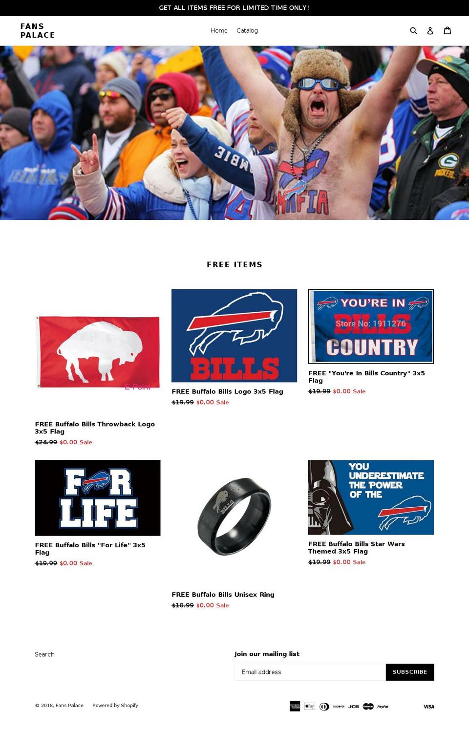 fanspalace.com — Shopify storefront screenshot