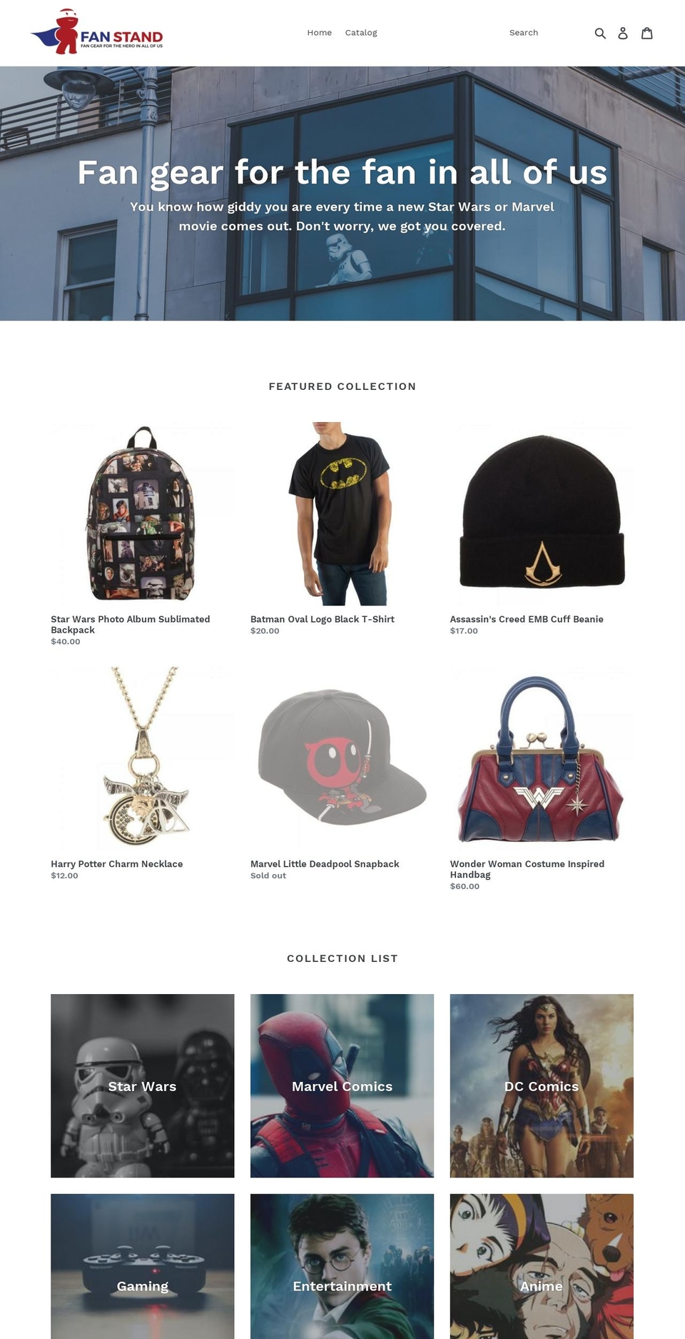 fanstand.net shopify website screenshot