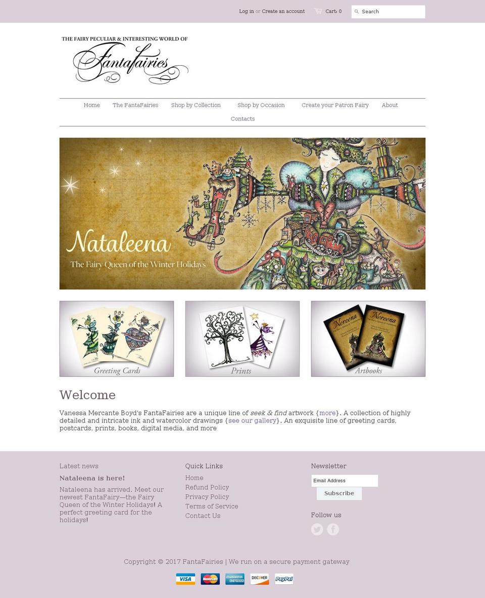 fantafaeries.com shopify website screenshot
