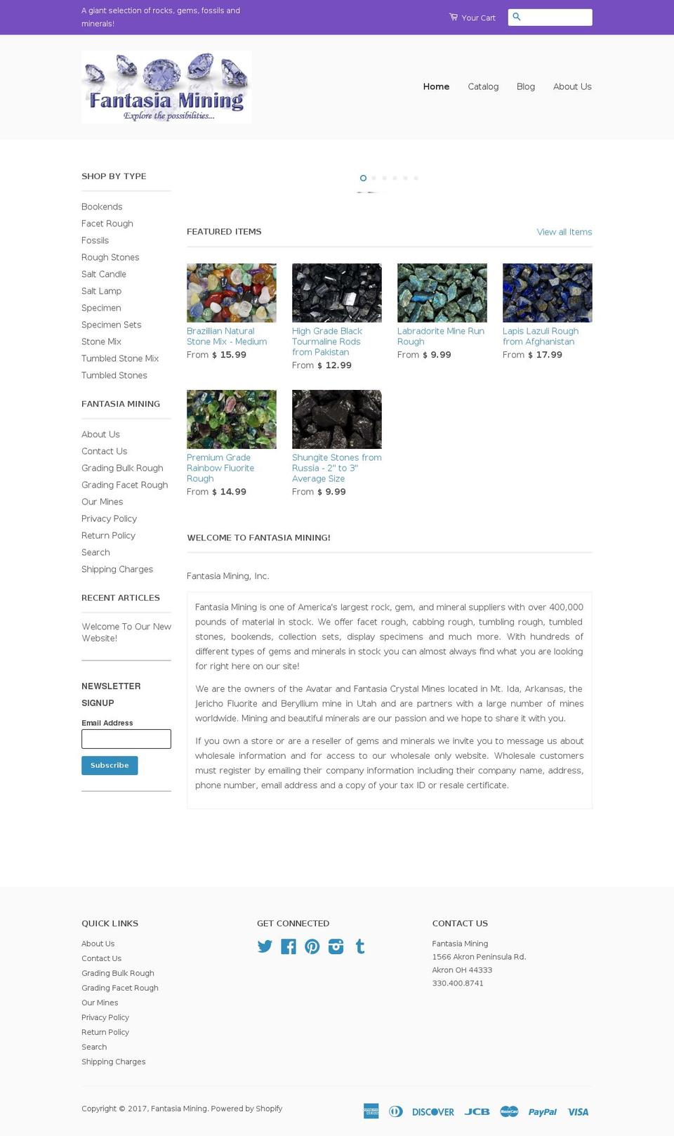 fantasiaenterprises.com shopify website screenshot