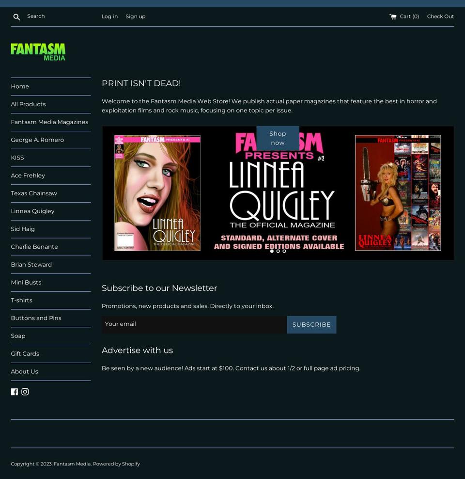 fantasm-media.myshopify.com shopify website screenshot