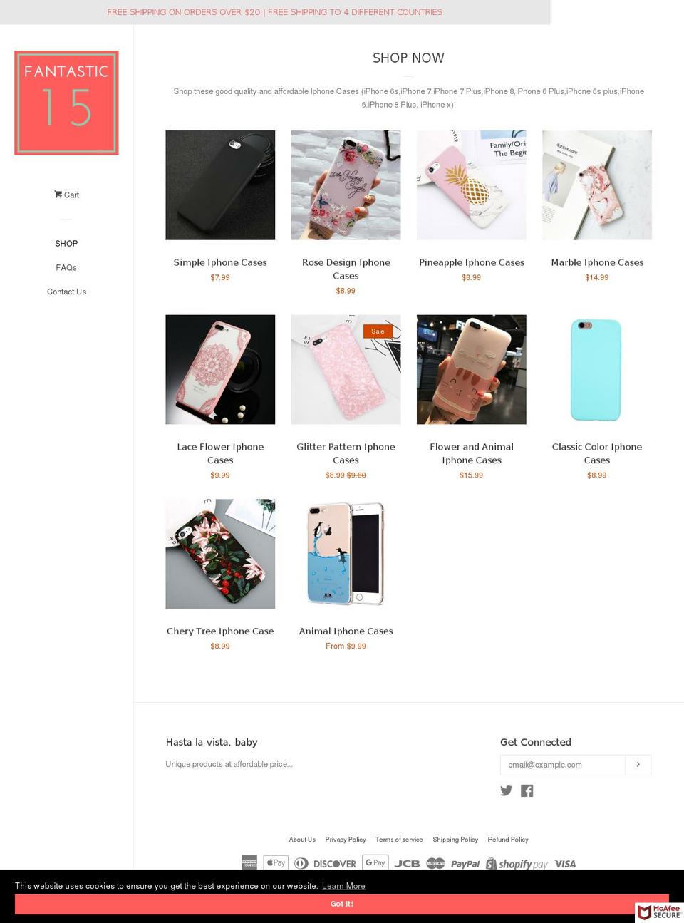 fantastic15.com — Shopify storefront screenshot