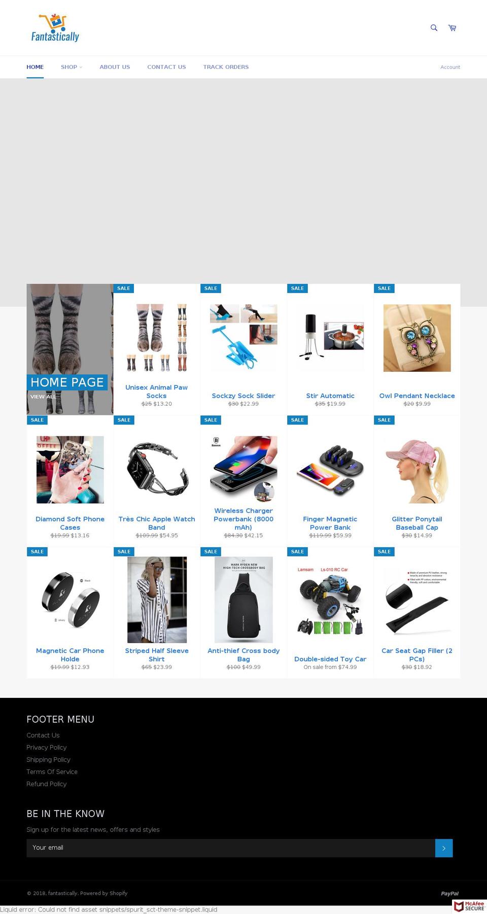 fantasticallystore.com — Shopify storefront screenshot