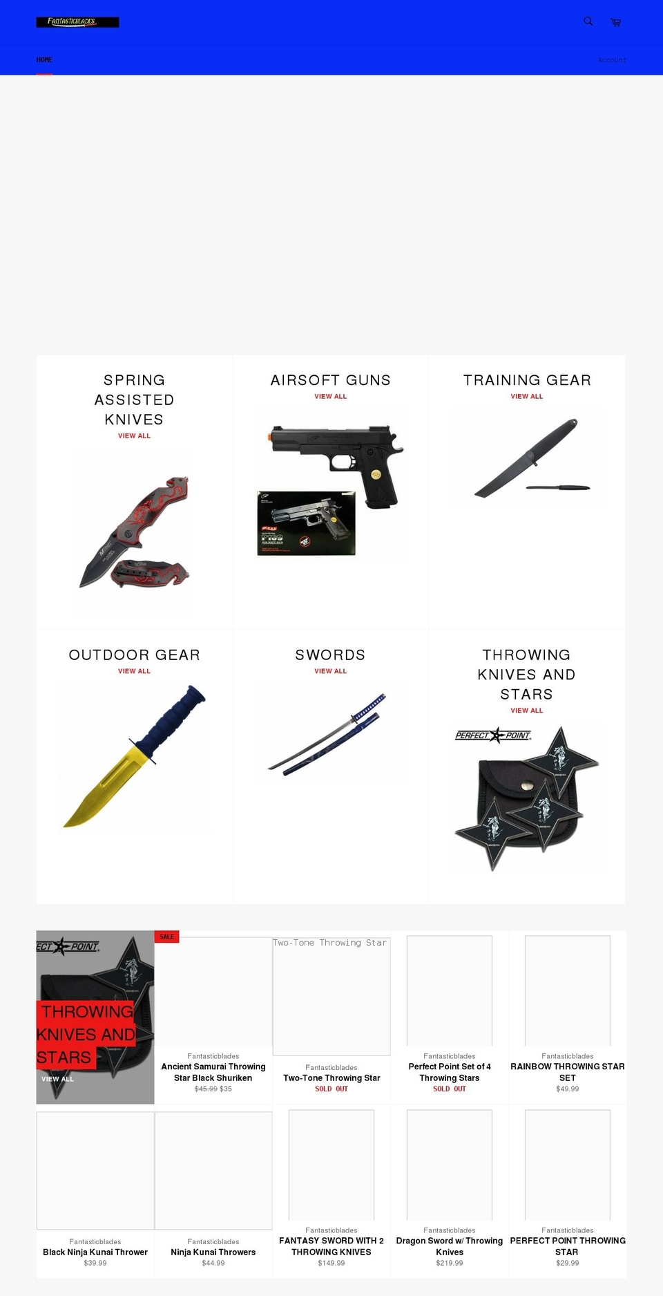 fantasticblades.com shopify website screenshot