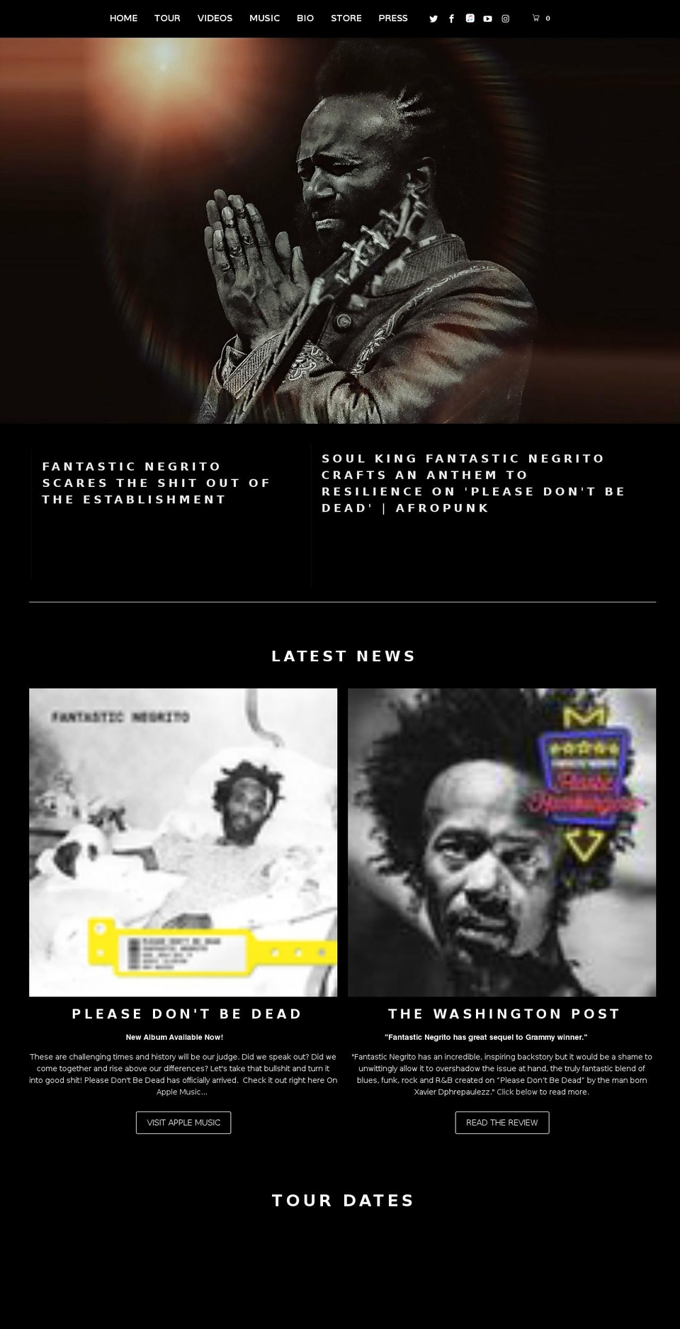 fantasticnegrito.com — Shopify storefront screenshot