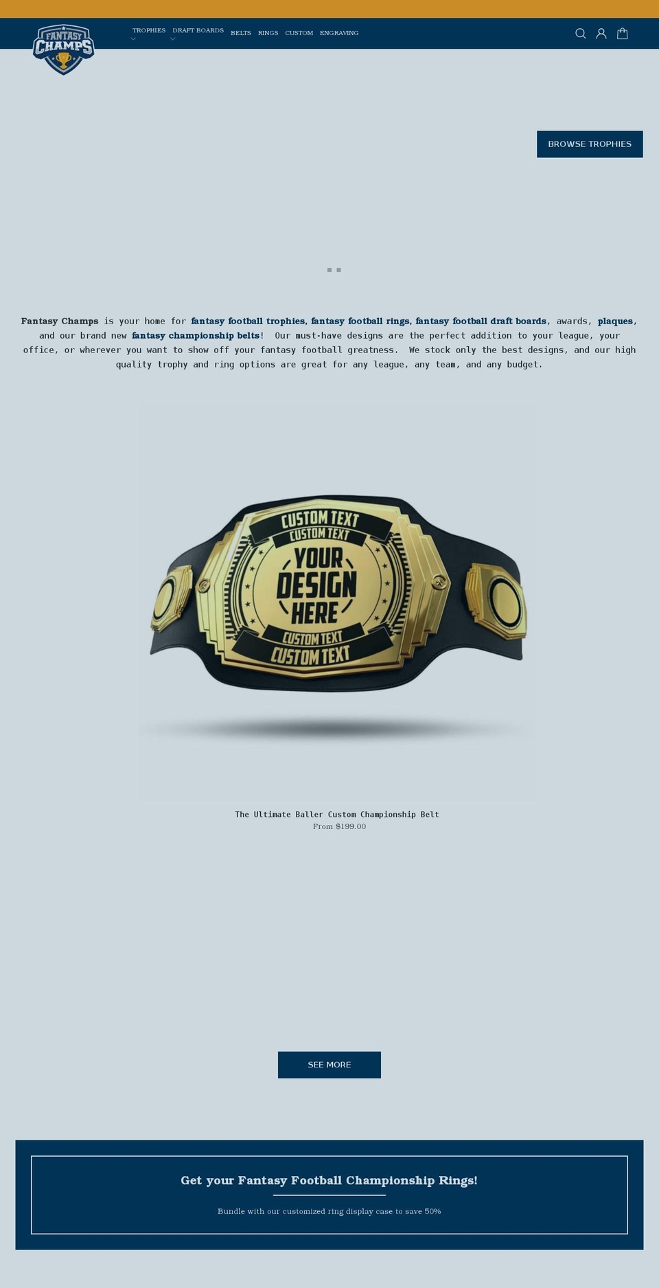 fantasychamps.com shopify website screenshot