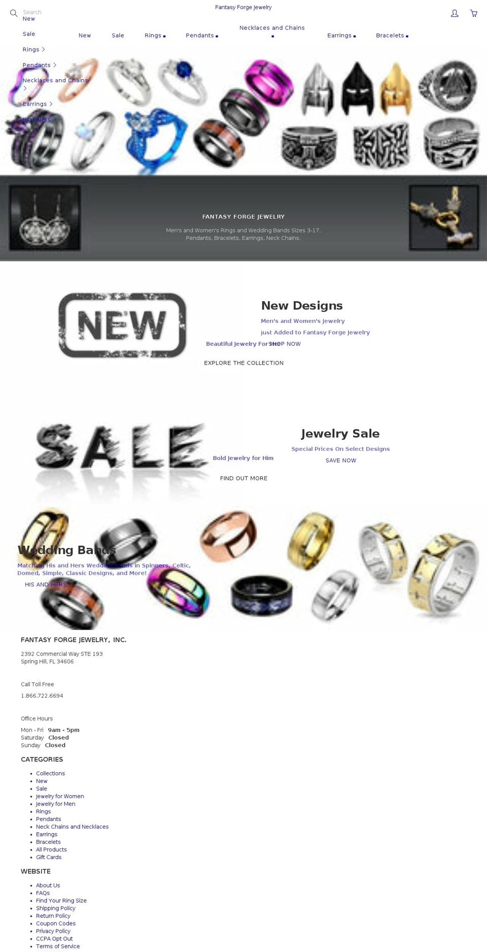 Forge Shopify theme site example fantasyforgejewelry.com