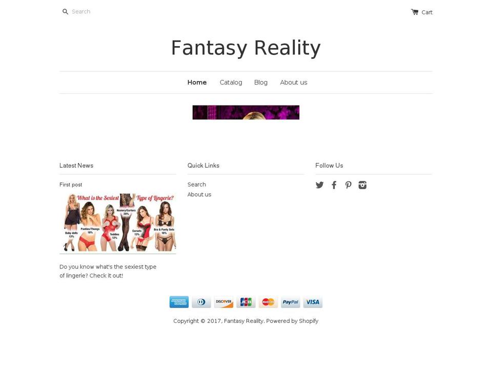 fantasyreality.biz shopify website screenshot