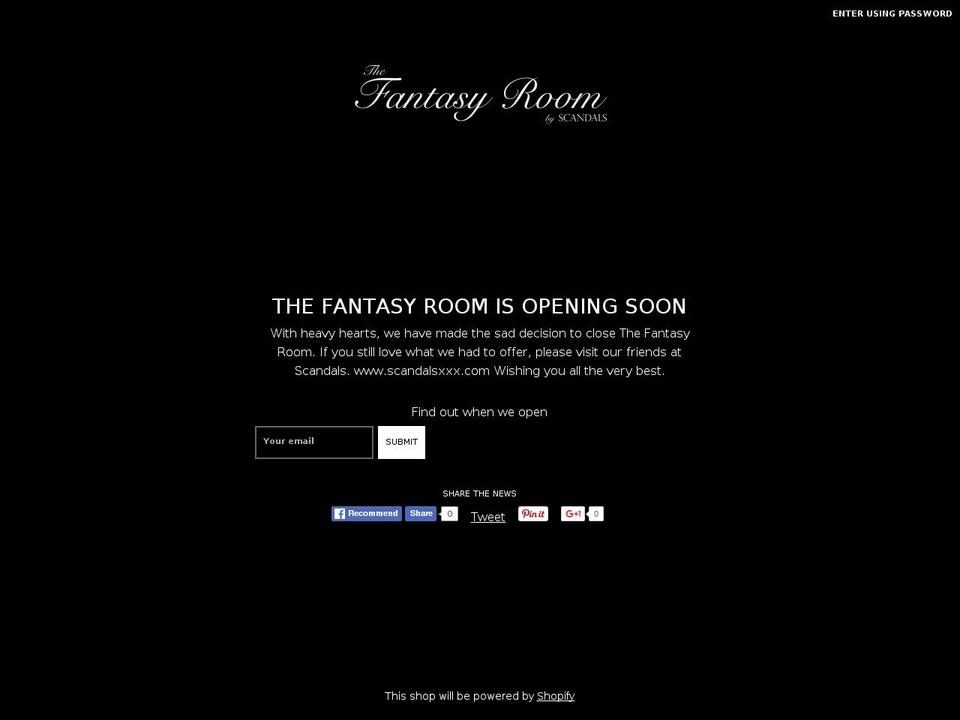 fantasyroom.co.uk shopify website screenshot