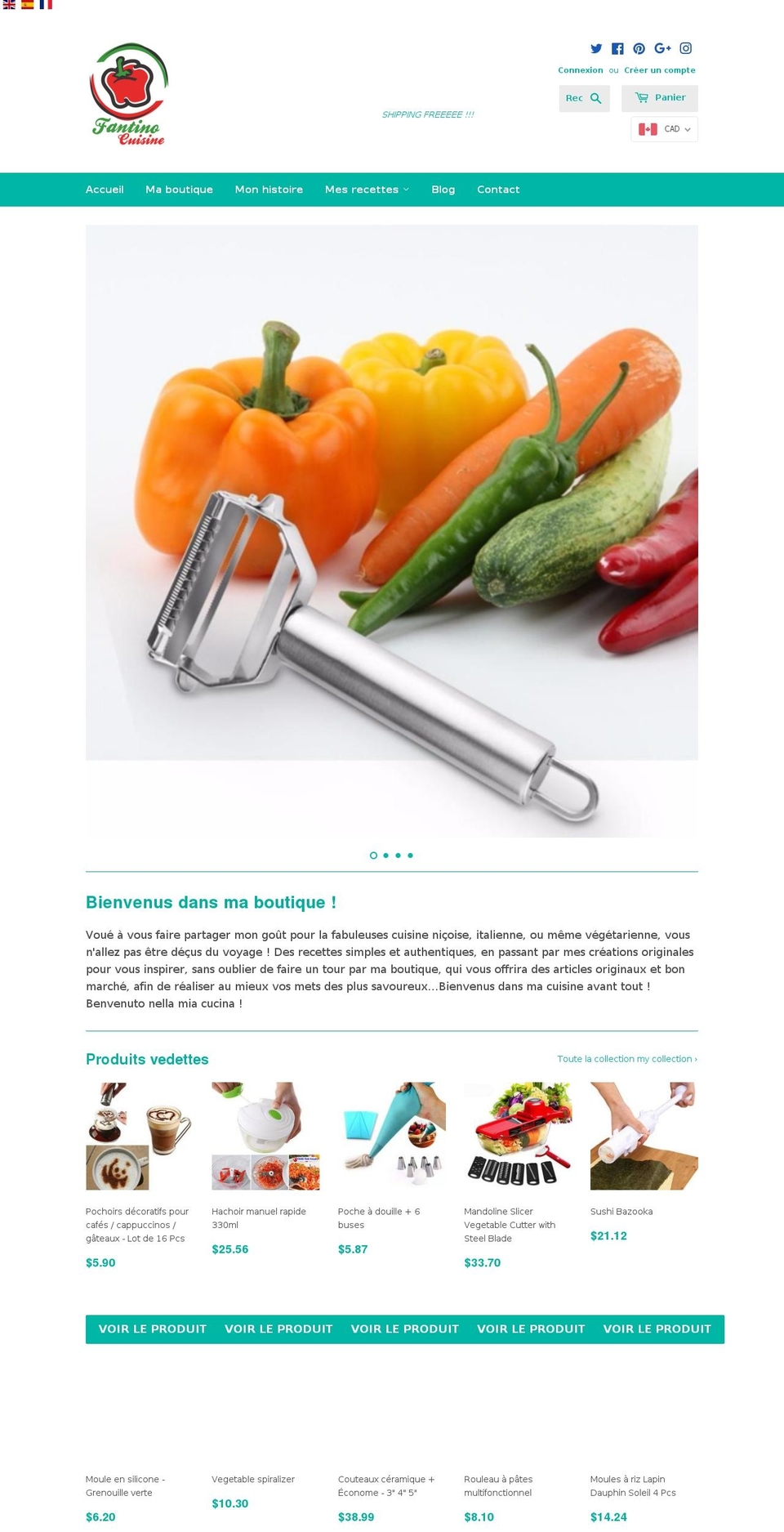 fantinocuisine.com — Shopify storefront screenshot