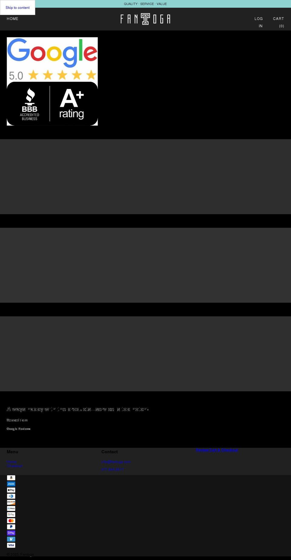 fantoga.com shopify website screenshot