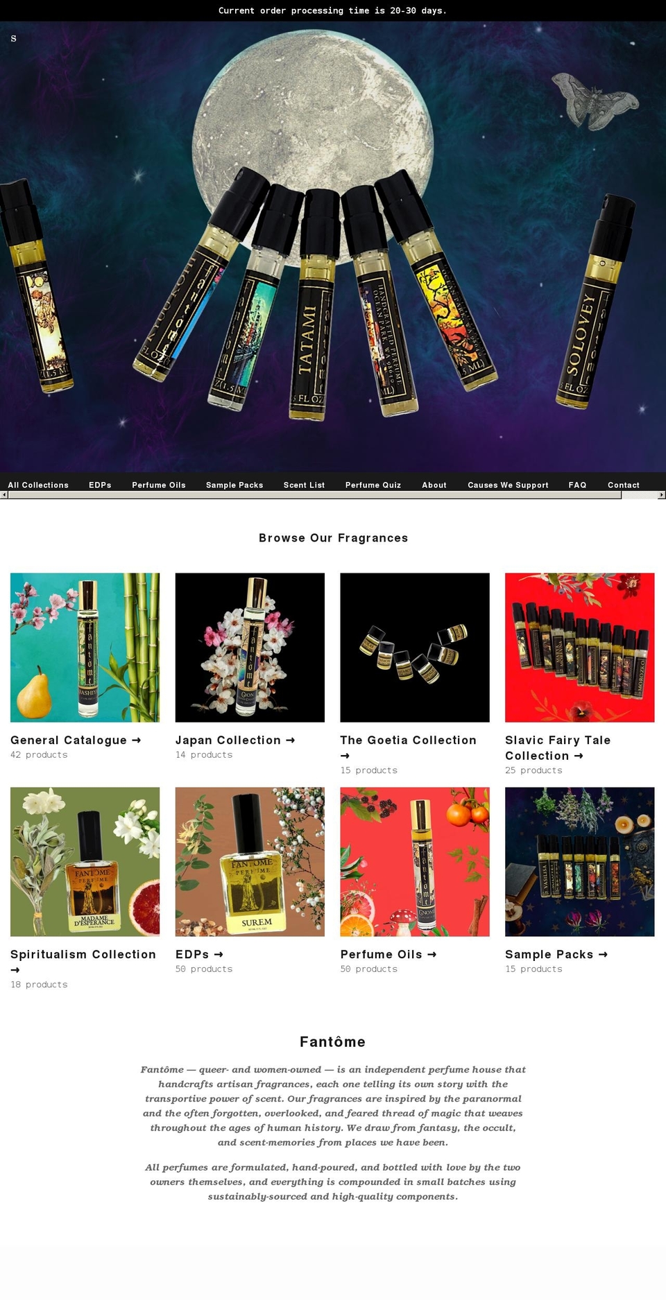 fantomeperfume.com — Shopify storefront screenshot