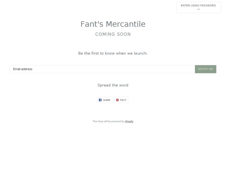 fantsstore.com — Shopify storefront screenshot