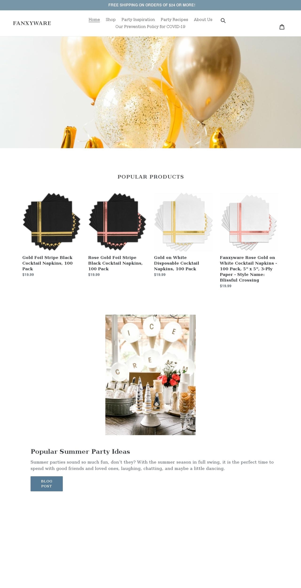 fanxyware.com shopify website screenshot