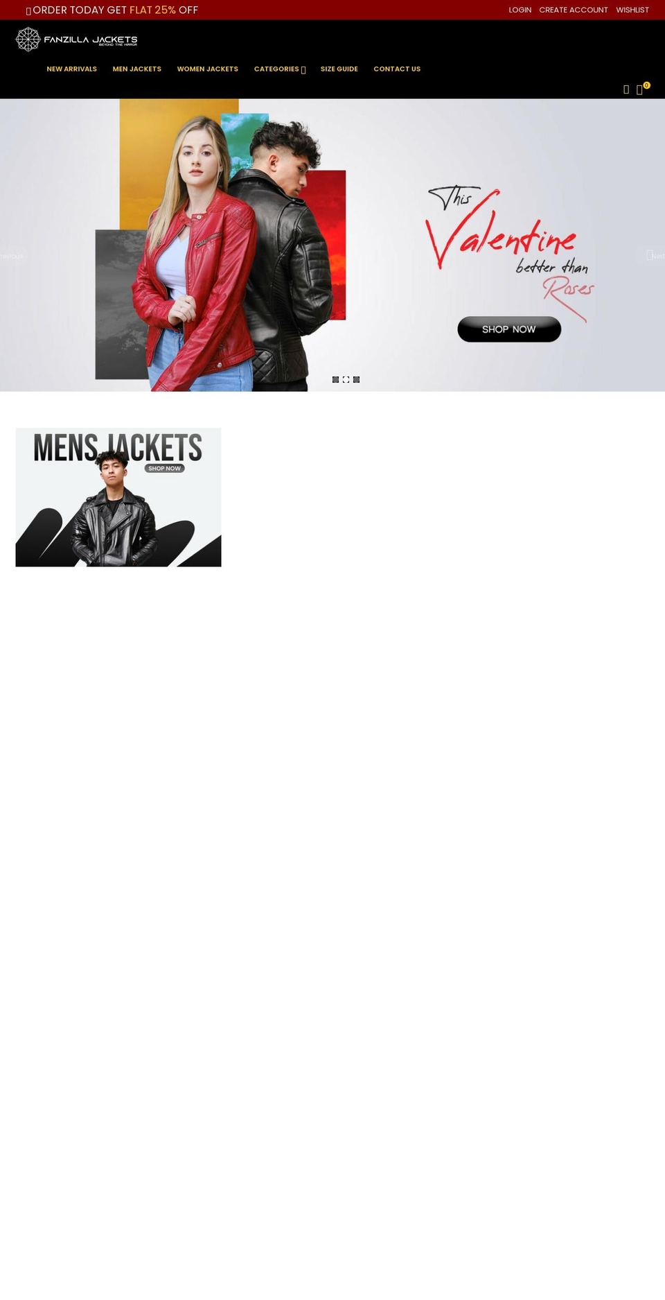 fanzillajackets.com shopify website screenshot