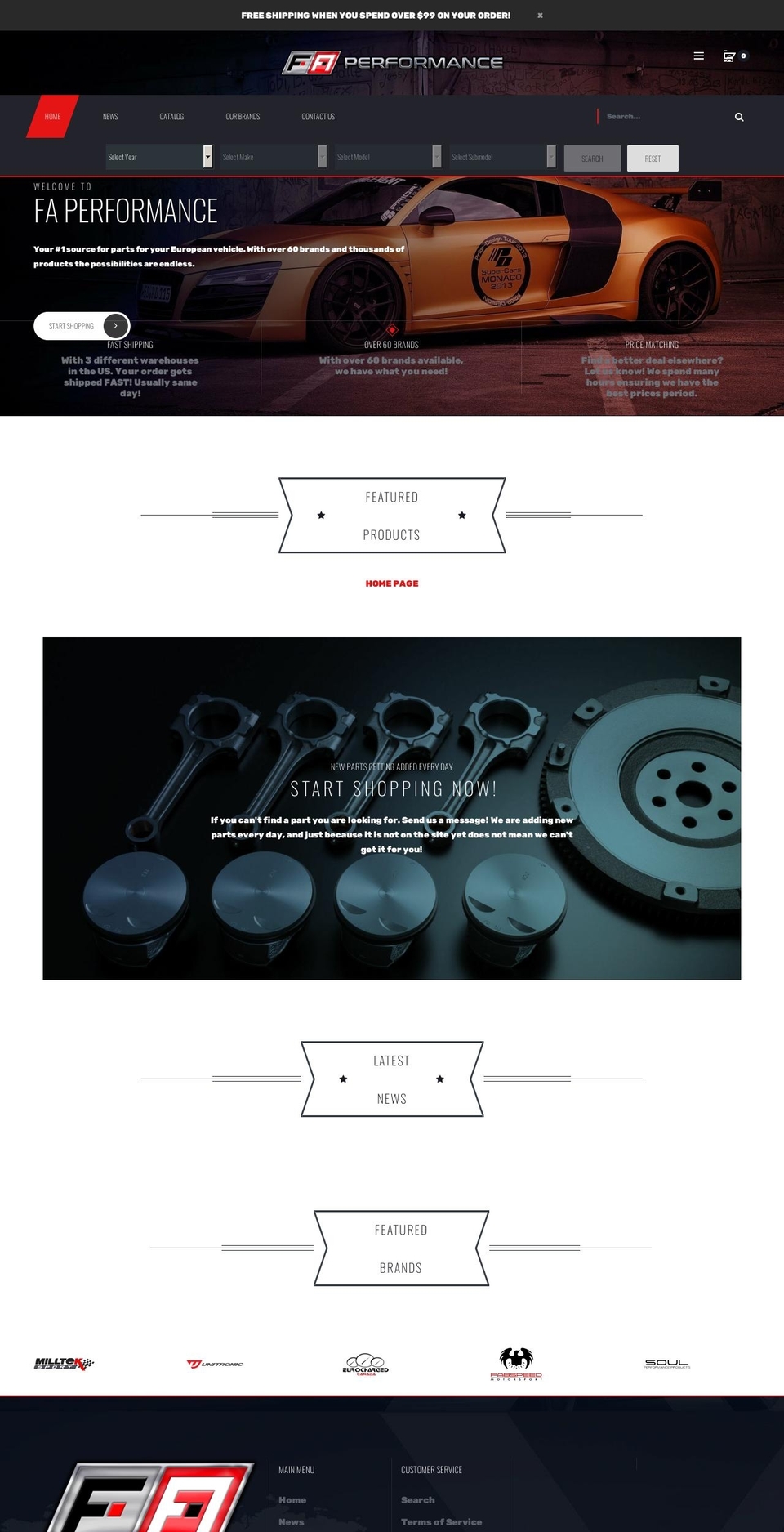 faperformance.com shopify website screenshot