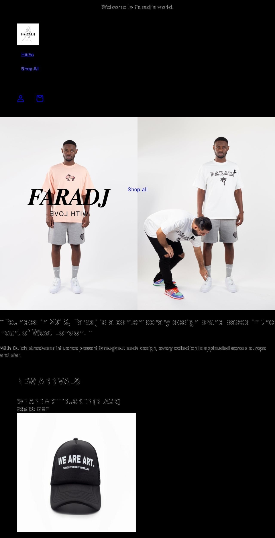 faradjstudios.com — Shopify storefront screenshot