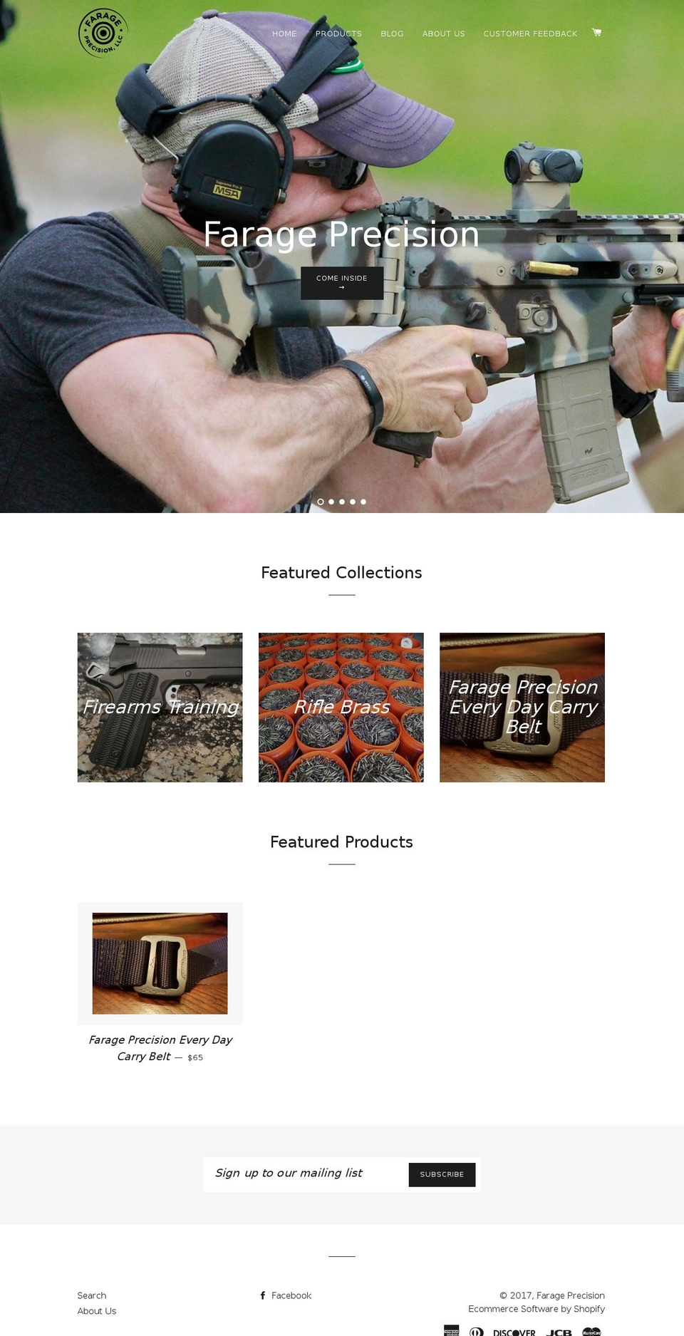 farageprecision.com shopify website screenshot