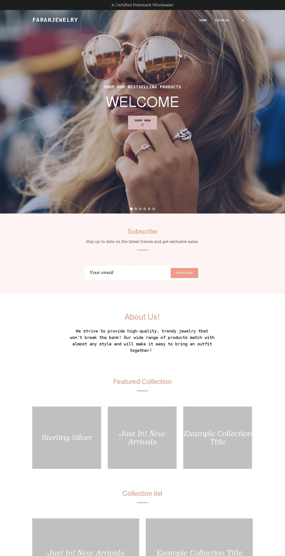 farahjewelryshop.com shopify website screenshot