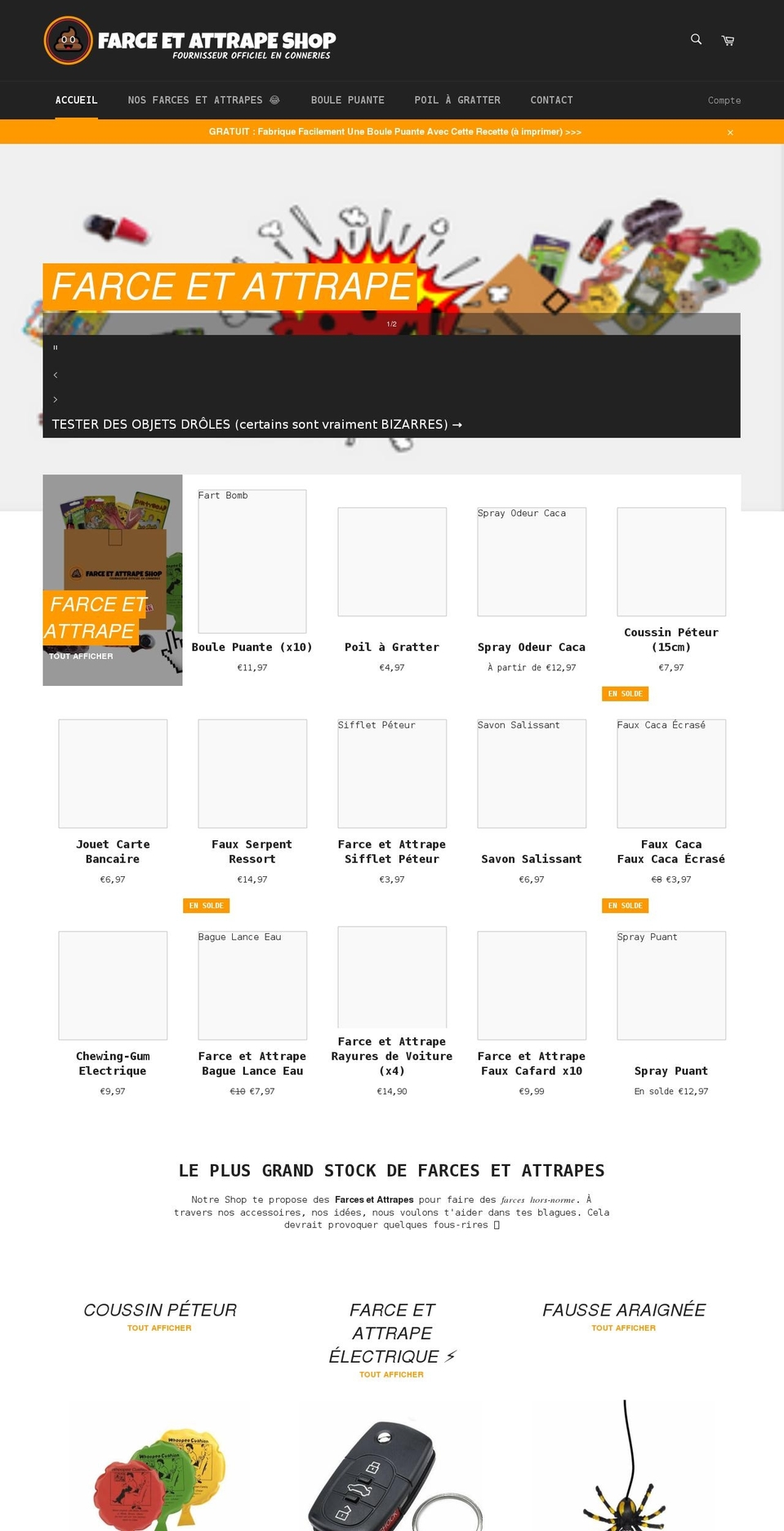 farceetattrape-shop.com shopify website screenshot