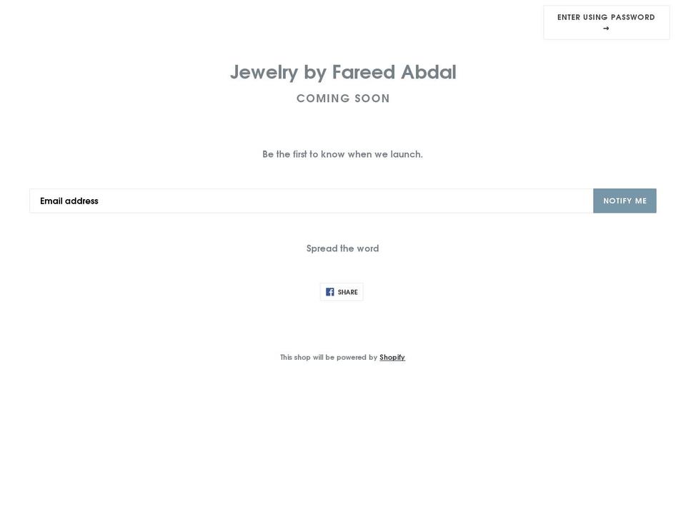 fareedabdal.com — Shopify storefront screenshot