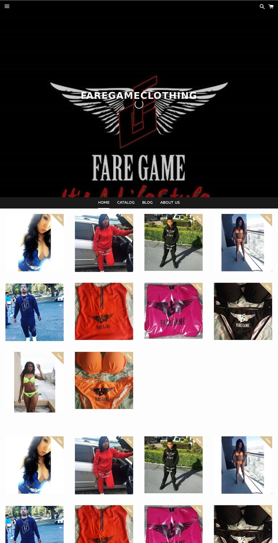 faregameclothing.com — Shopify storefront screenshot