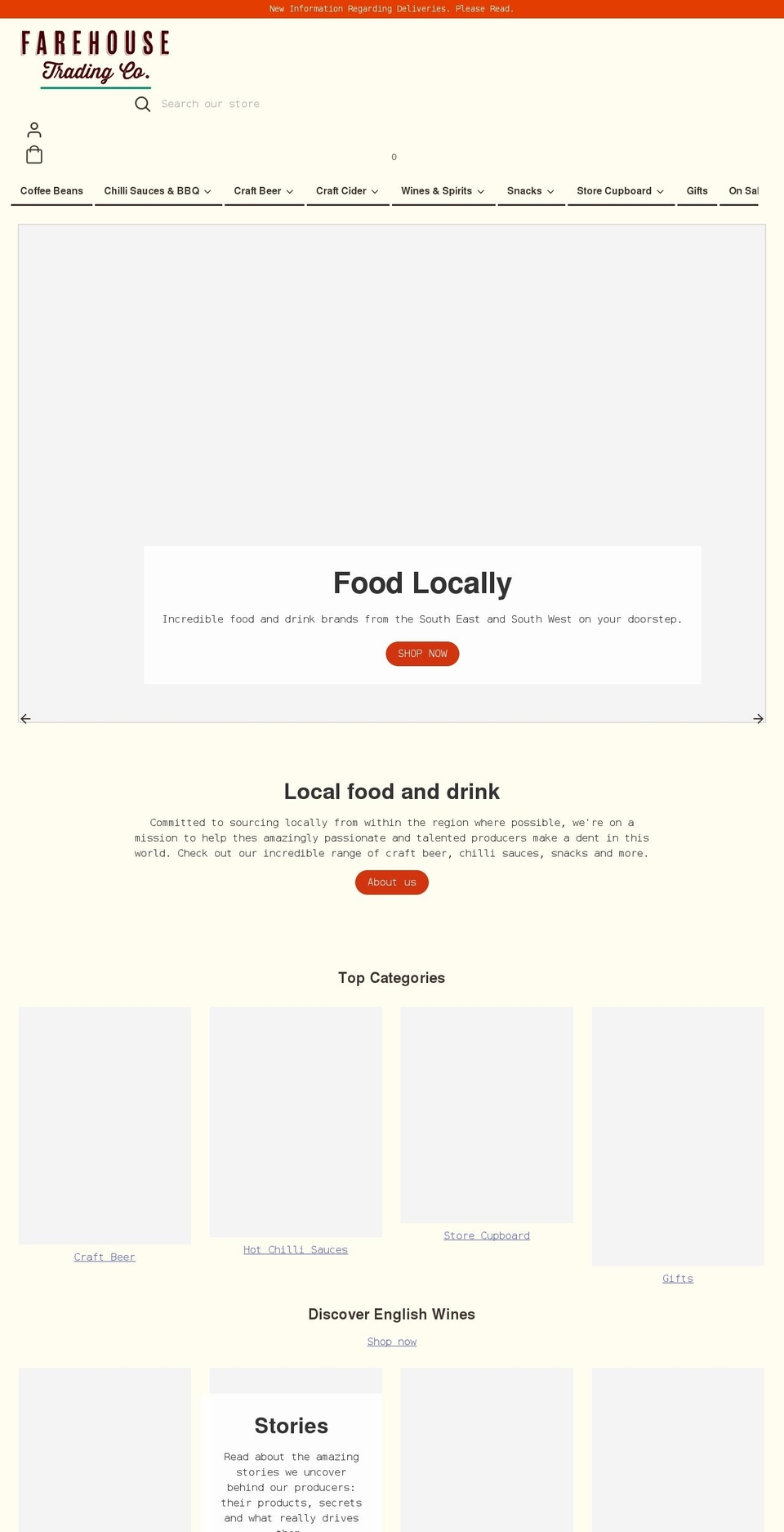 farehousetrading.com shopify website screenshot