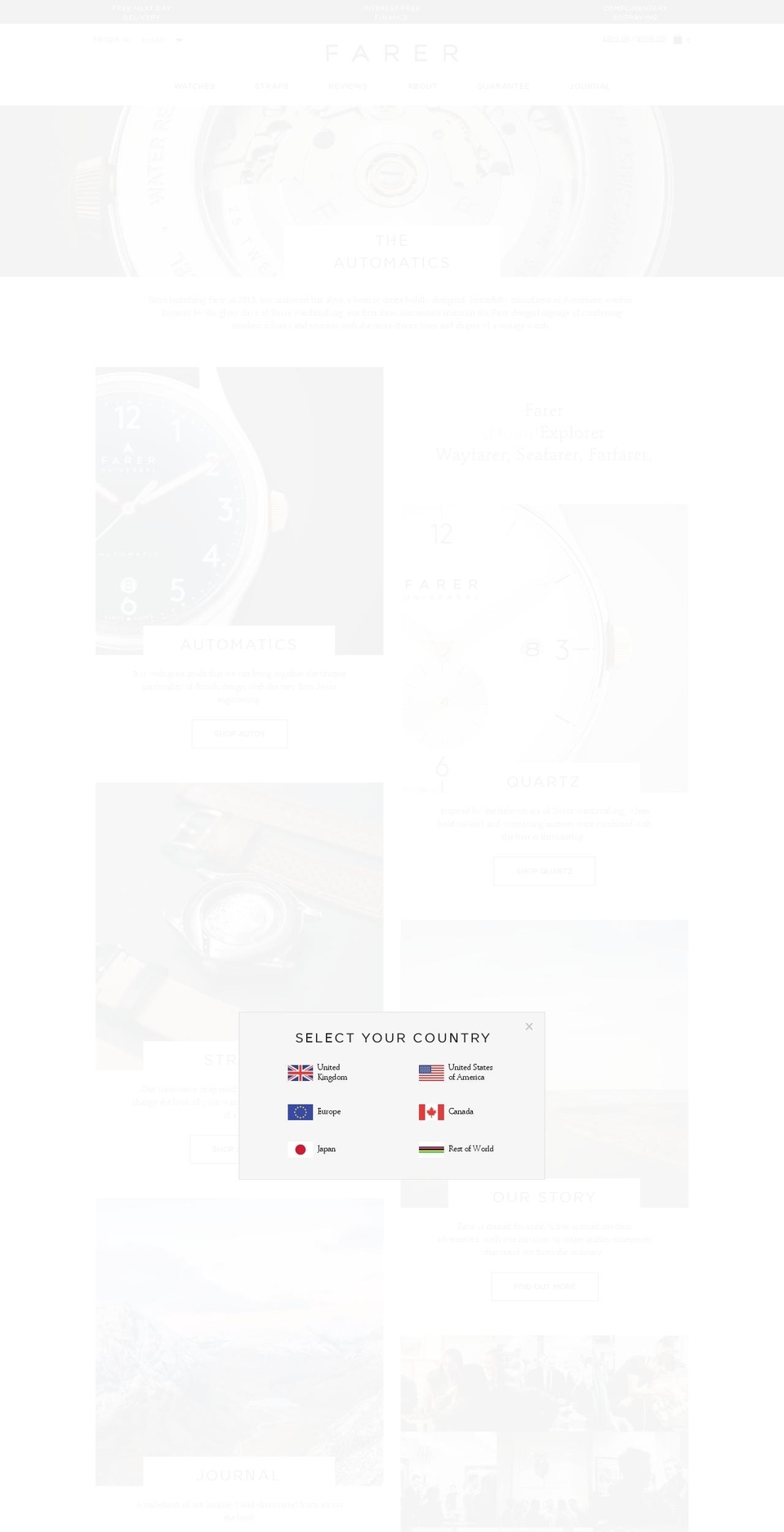 farer.com shopify website screenshot