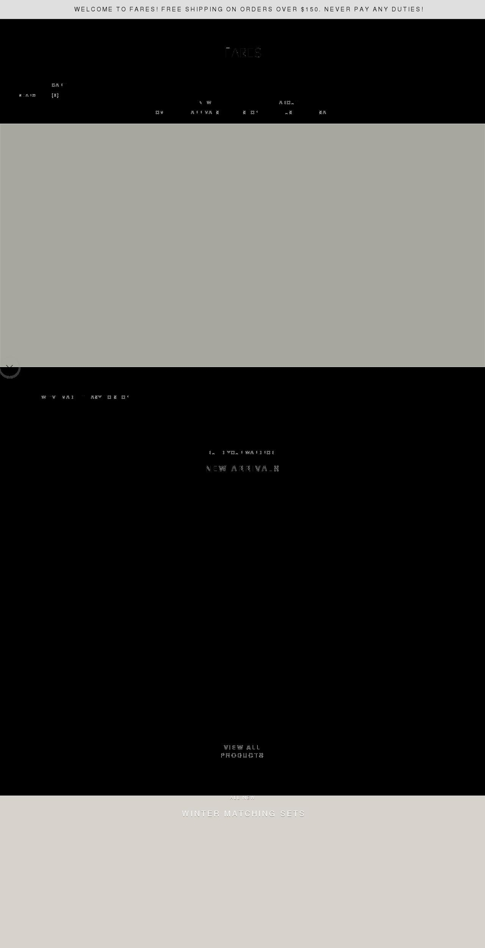 farescollection.com shopify website screenshot