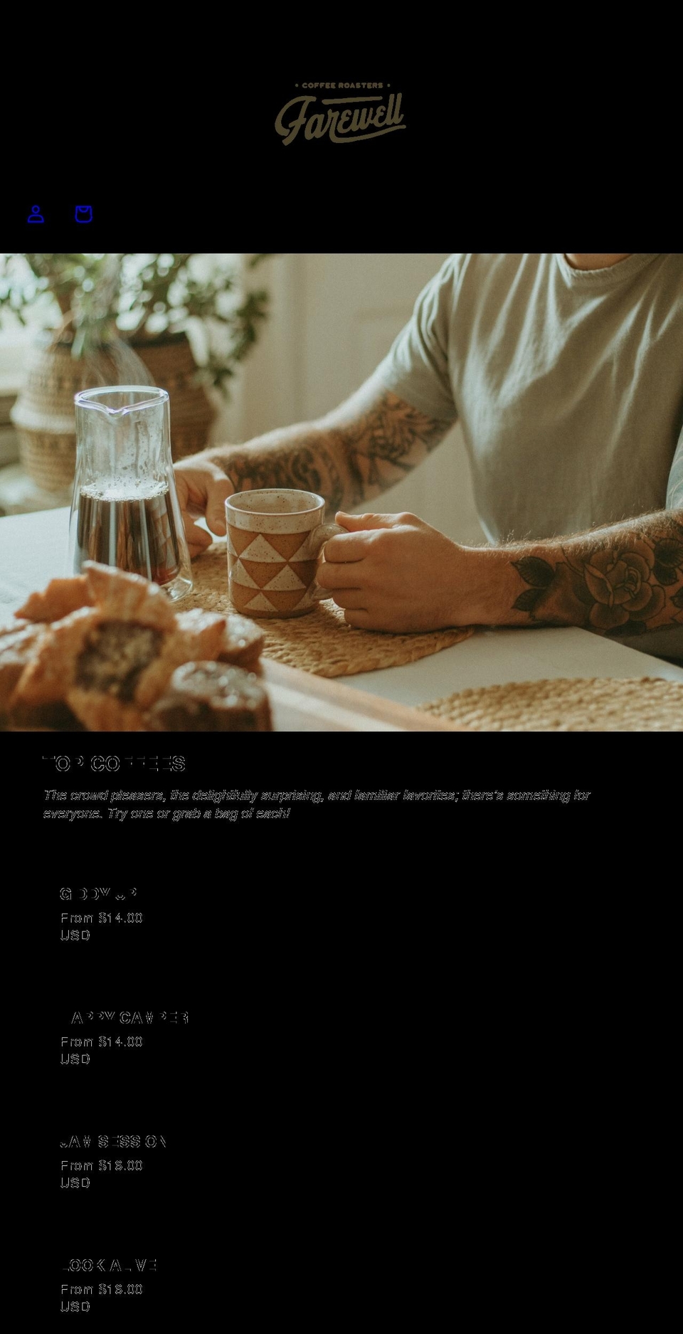 farewellcoffeeroasters.com shopify website screenshot