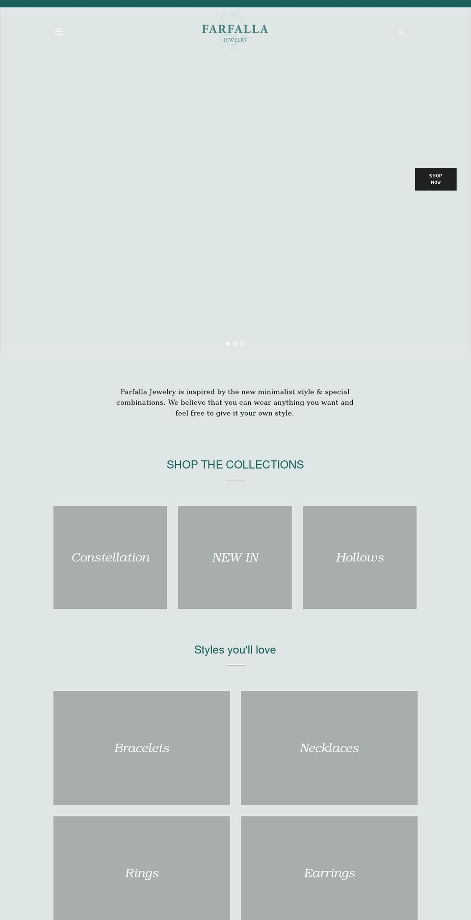 farfallashop.com shopify website screenshot