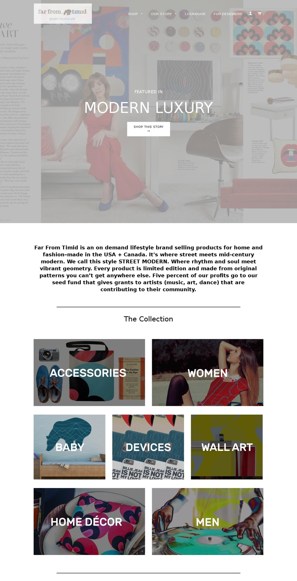 Shapes Shopify theme site example farfromtimid.com