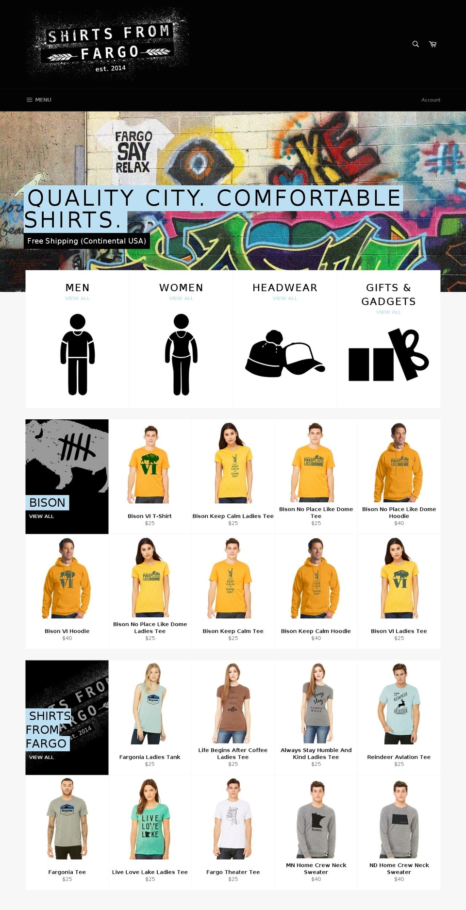 fargoshirts.com — Shopify storefront screenshot
