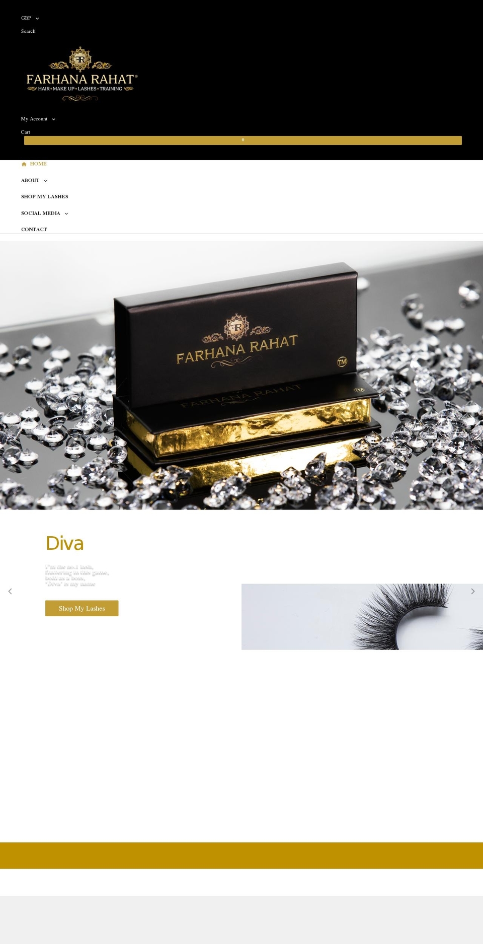 farhanamakeup.com — Shopify storefront screenshot