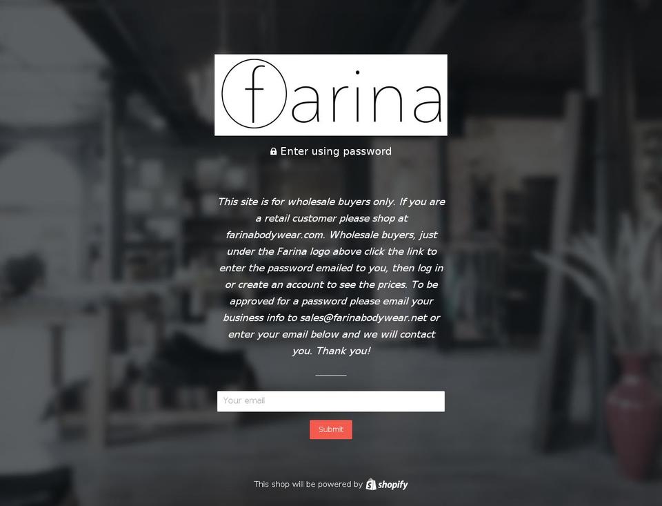 farinabodywear.net shopify website screenshot